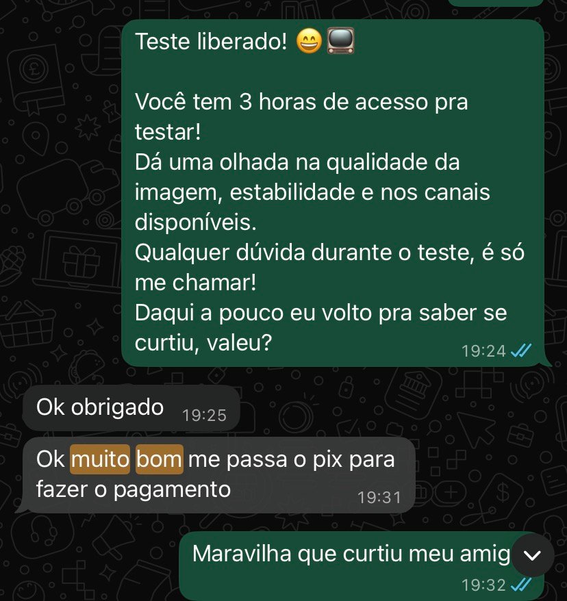 Depoimento real de cliente no WhatsApp